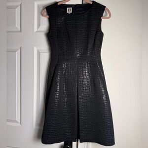 Anne Klein Black Textured Mini Dress